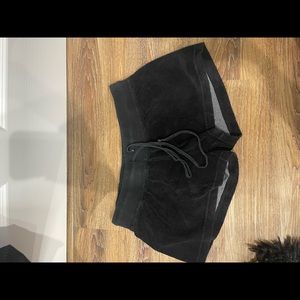 trendy black terrycloth shorts